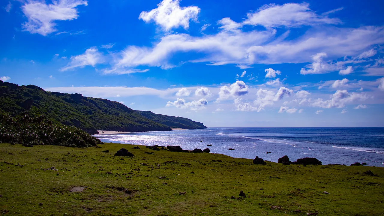 Calm coast under a blue sky, symbol of holidays