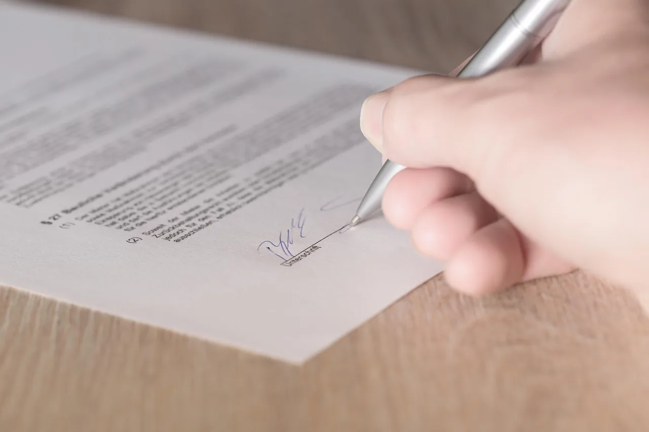 Hand writing on a paper form