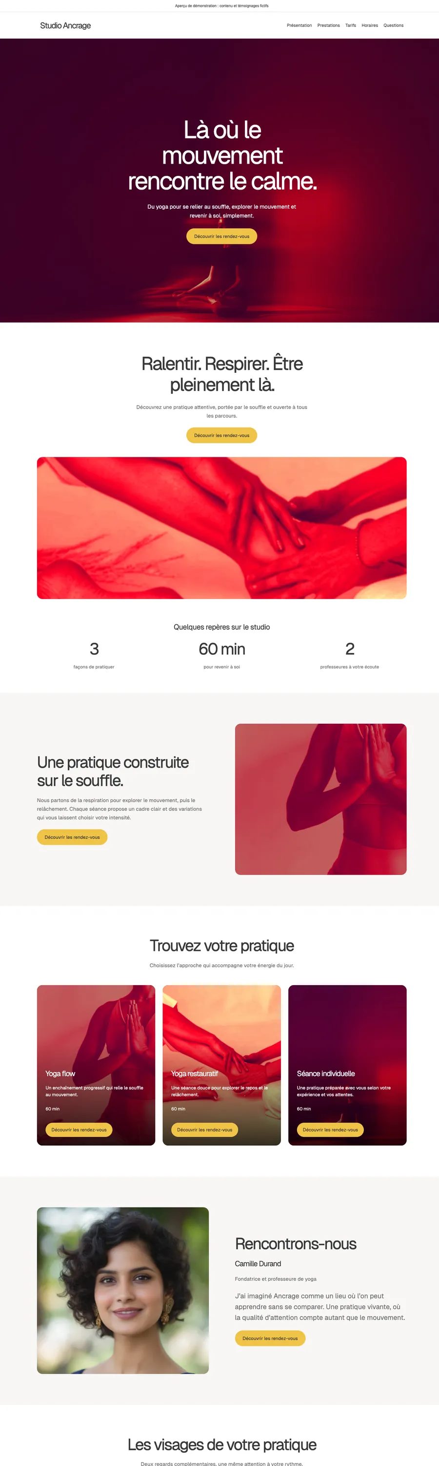 Website preview with the Ancrage theme