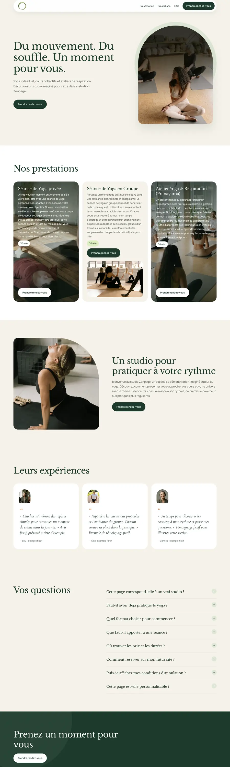 Website preview with the Sève theme