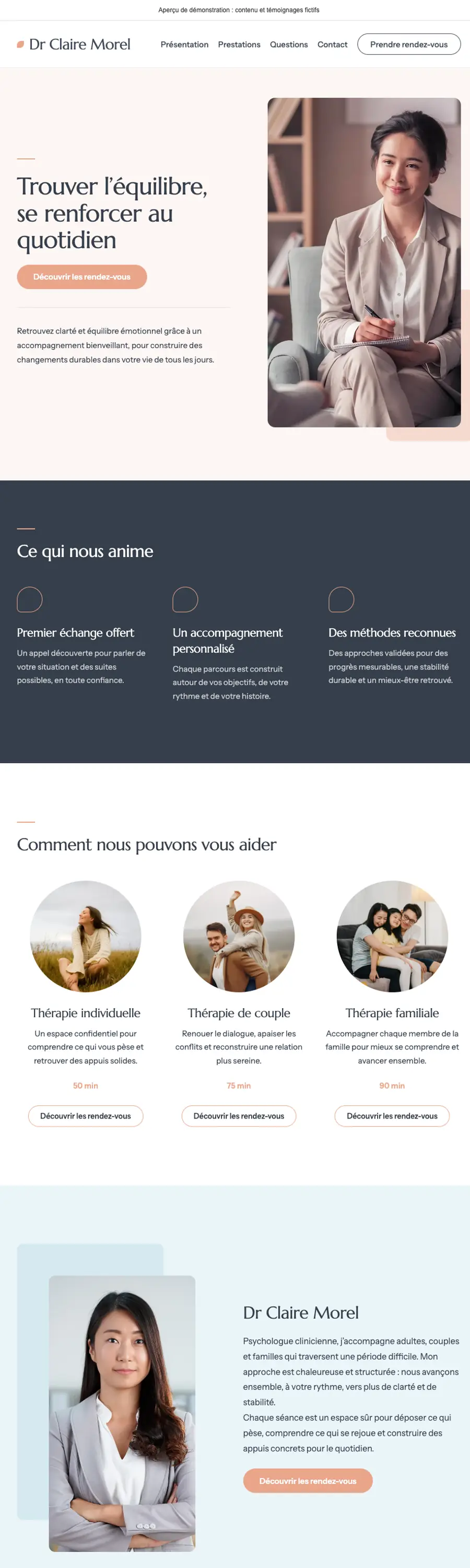 Website preview with the Horizon theme