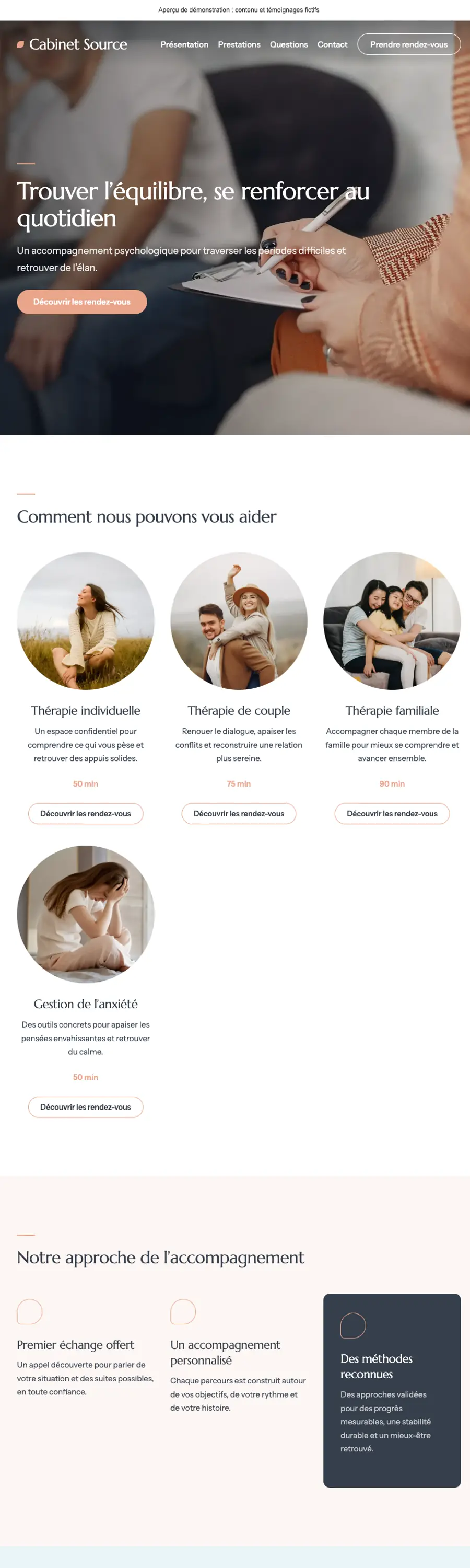 Website preview with the Source theme