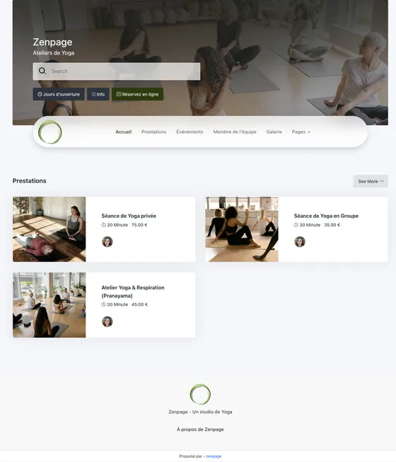 Website preview with the Lotus theme